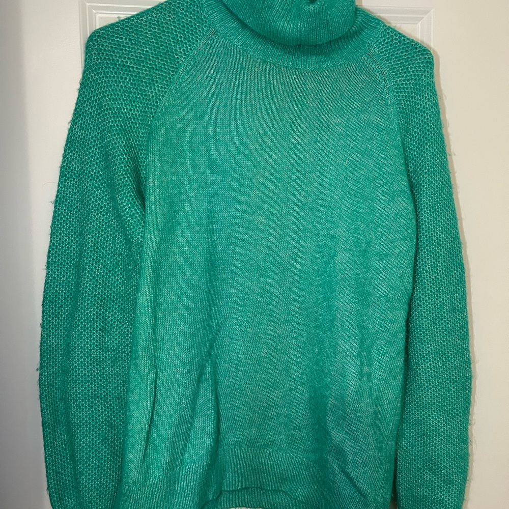 LOFT Green Turtleneck Sweater